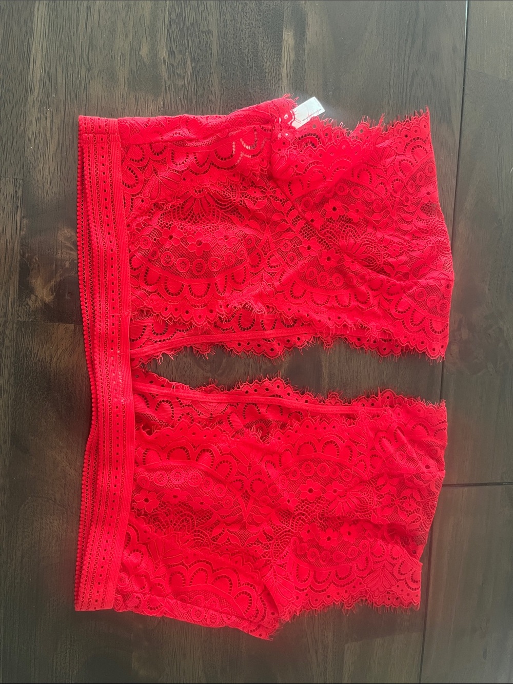 Free People Large Red Lace Plunge Bralette Top free people intimately like new - Picture 6 of 13